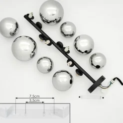 Plafonnier Chehalis Noir, 8 lumières