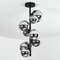 Plafonnier Chehalis Noir, 8 lumières