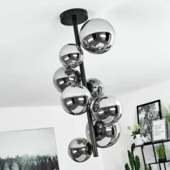 Plafonnier Chehalis Noir, 8 lumières