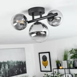 Plafonnier Chehalis Noir, 3 lumières