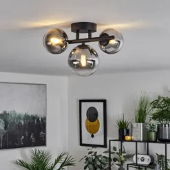 Plafonnier Chehalis Noir, 3 lumières