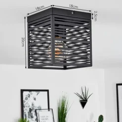 Plafonnier Cire Noir, 1 lumière