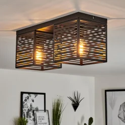 Plafonnier Cire Noir, 2 lumières