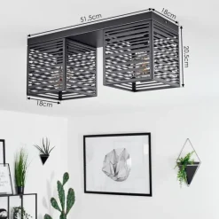 Plafonnier Cire Noir, 2 lumières