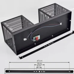 Plafonnier Cire Noir, 2 lumières