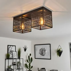 Plafonnier Cire Noir, 2 lumières