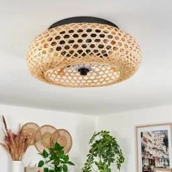 Plafonnier 50 cm Bauro Noir, 4 lumières, Télécommandes