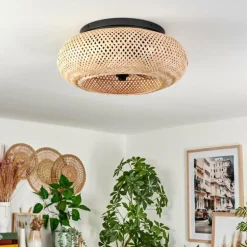 Plafonnier 50 cm Bauro Noir, 4 lumières, Télécommandes