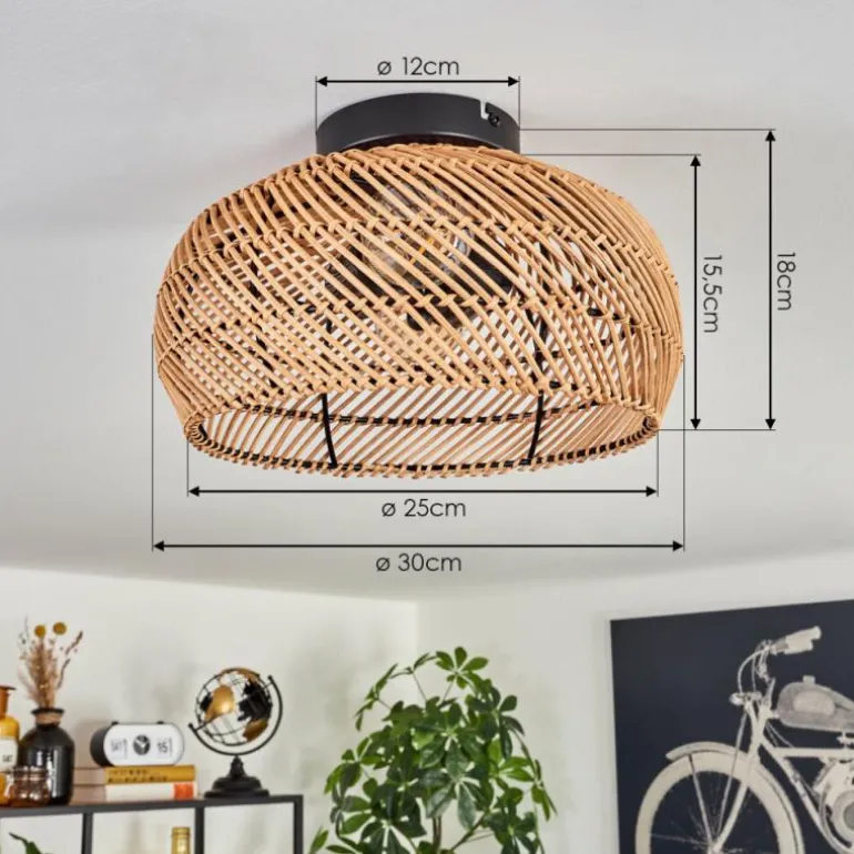 Plafonnier 30 cm Brandala Noir, 2 lumières