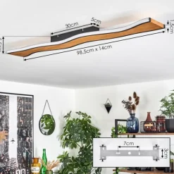 Plafonnier 98,5 cm Malling LED Écru, Noir, Blanc, 1 lumière