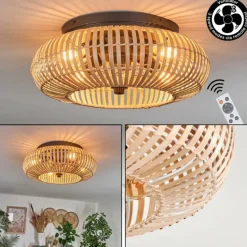 Plafonnier 50 cm Mulstrand Noir, 4 lumières, Télécommandes