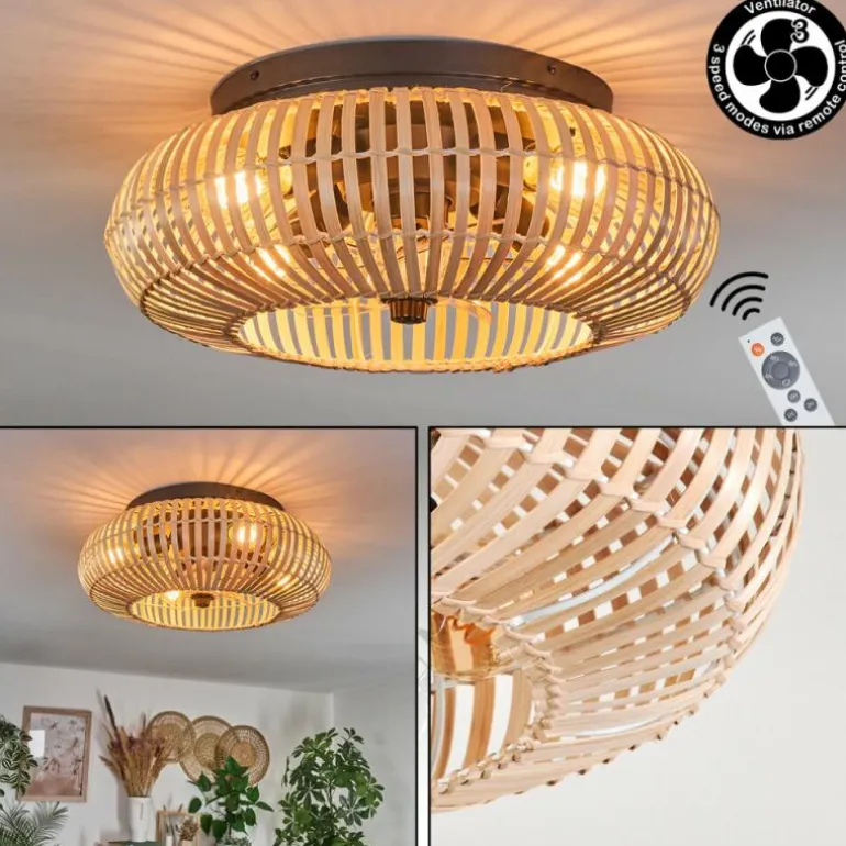 Plafonnier 50 cm Mulstrand Noir, 4 lumières, Télécommandes