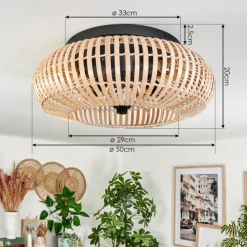 Plafonnier 50 cm Mulstrand Noir, 4 lumières, Télécommandes