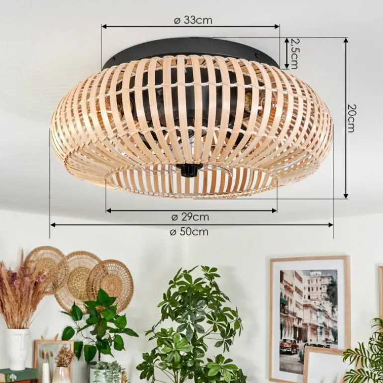 Plafonnier 50 cm Mulstrand Noir, 4 lumières, Télécommandes