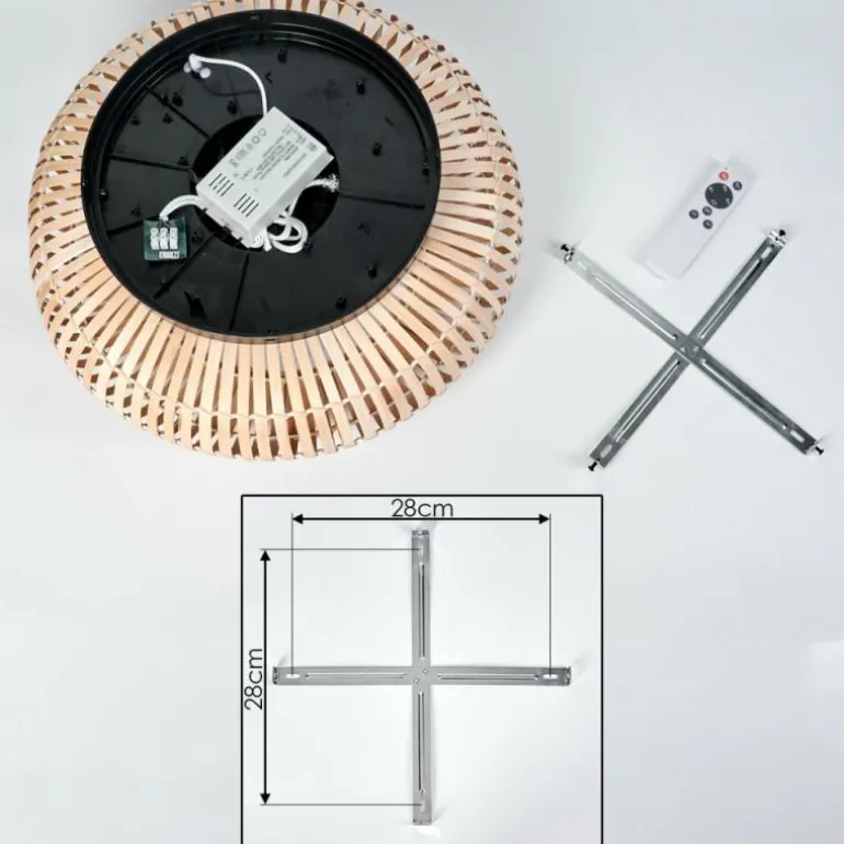 Plafonnier 50 cm Mulstrand Noir, 4 lumières, Télécommandes