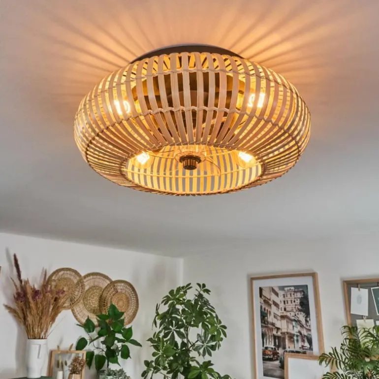 Plafonnier 50 cm Mulstrand Noir, 4 lumières, Télécommandes