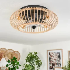 Plafonnier 50 cm Oravi Noir, 4 lumières, Télécommandes