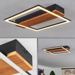 Plafonnier Courceaux LED Écru, Noir, 1 lumière