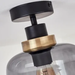 Plafonnier Curveira Bronze, Noir, 1 lumière