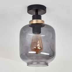 Plafonnier Curveira Bronze, Noir, 1 lumière