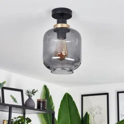 Plafonnier Curveira Bronze, Noir, 1 lumière