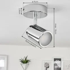 Plafonnier Douarnenez Chrome, 1 lumière