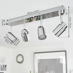 Plafonnier Douarnenez Chrome, 4 lumières