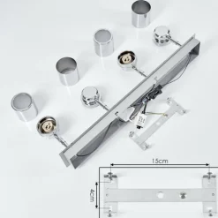 Plafonnier Douarnenez Chrome, 4 lumières