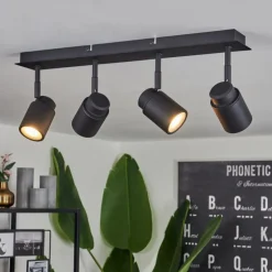 Plafonnier Douarnenez Noir, 4 lumières