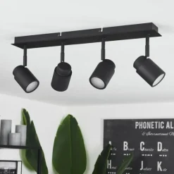 Plafonnier Douarnenez Noir, 4 lumières