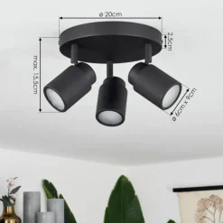 Plafonnier Douarnenez Noir, 3 lumières