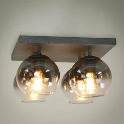 Plafonnier Eidanger Anthracite, 4 lumières