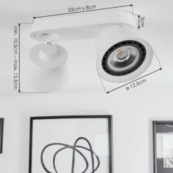 Plafonnier Especiosa Blanc, 2 lumières