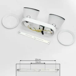 Plafonnier Especiosa Blanc, 2 lumières