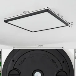 Plafonnier Folgares LED Noir, 1 lumière