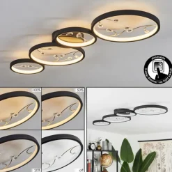 Plafonnier Fombillou LED Noir, 1 lumière