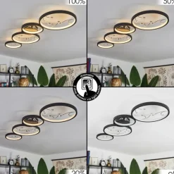 Plafonnier Fombillou LED Noir, 1 lumière