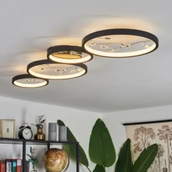 Plafonnier Fombillou LED Noir, 1 lumière