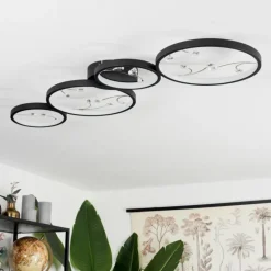 Plafonnier Fombillou LED Noir, 1 lumière