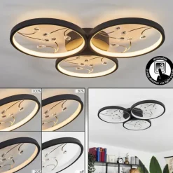 Plafonnier Fombillou LED Noir, 1 lumière