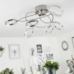 Plafonnier Frans LED Nickel mat, 1 lumière