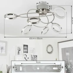 Plafonnier Frans LED Nickel mat, 1 lumière