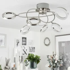 Plafonnier Frans LED Nickel mat, 1 lumière