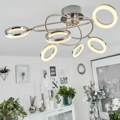 Plafonnier Frans LED Nickel mat, 1 lumière