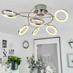 Plafonnier Frans LED Nickel mat, 1 lumière