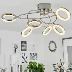 Plafonnier Frans LED Nickel mat, 1 lumière