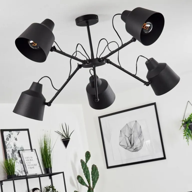 Plafonnier Gaudent Noir, 5 lumières