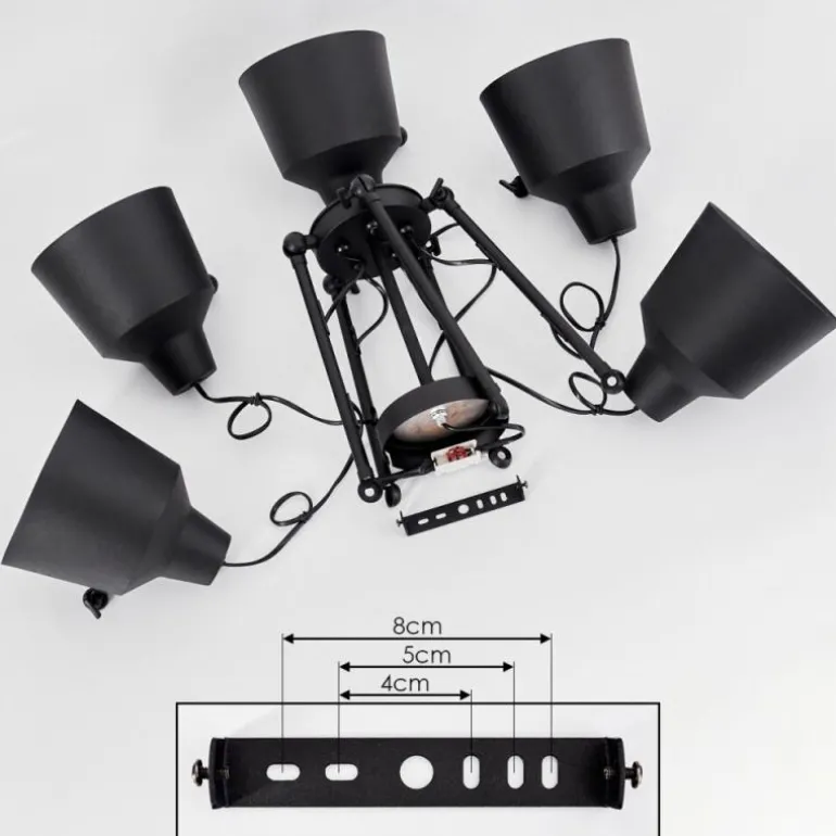 Plafonnier Gaudent Noir, 5 lumières