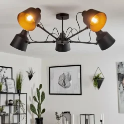 Plafonnier Gaudent Noir, 5 lumières