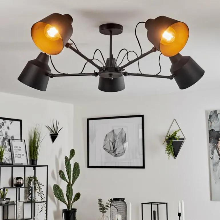 Plafonnier Gaudent Noir, 5 lumières